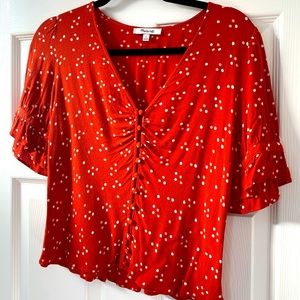 Madewell Buttoned Crop Top- Burnt Orange